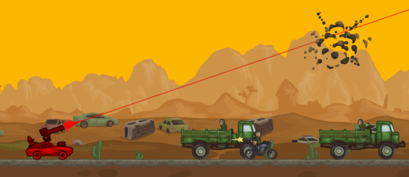 Battle on road