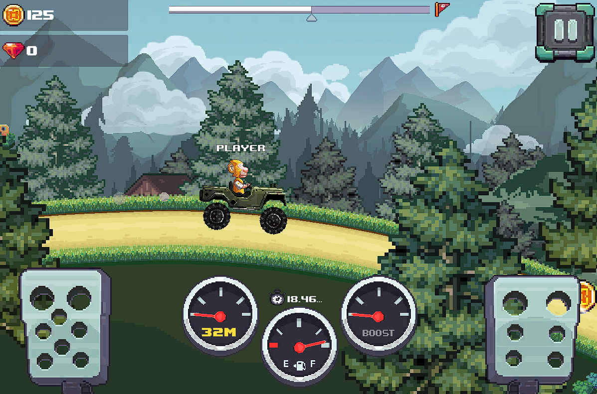 Hill Climb Pixel Car screenshot 1